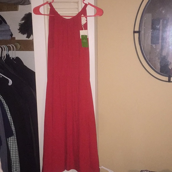 Kate Spade Red fluid crepe tie back dress - Picture 4 of 6